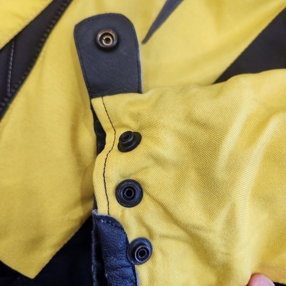 VINTAGE 90s DAINESE  Italian Motorcycle Jacket, Blk/Yellow, EU 56 US Men's XL - Picture 10 of 16